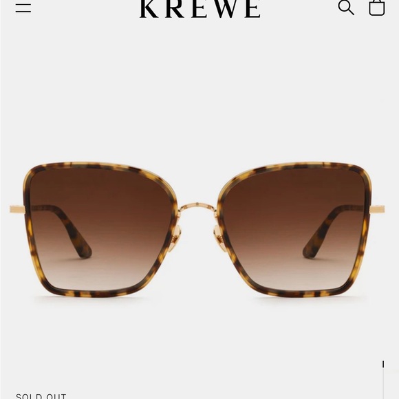 KREWE Jolene Sunglasses with Gradient Lenses. 18k titanium + Blonde Tortoise